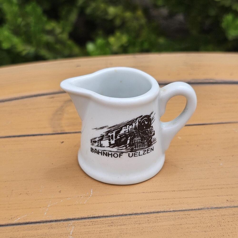 Vintage Souvenir Minature Creamer/Hundertwasser Bahnhof Railroad in Germany